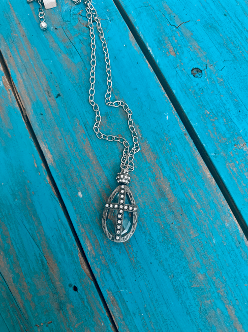 Soldered Crystal Sparkle Pendant Necklace image 1