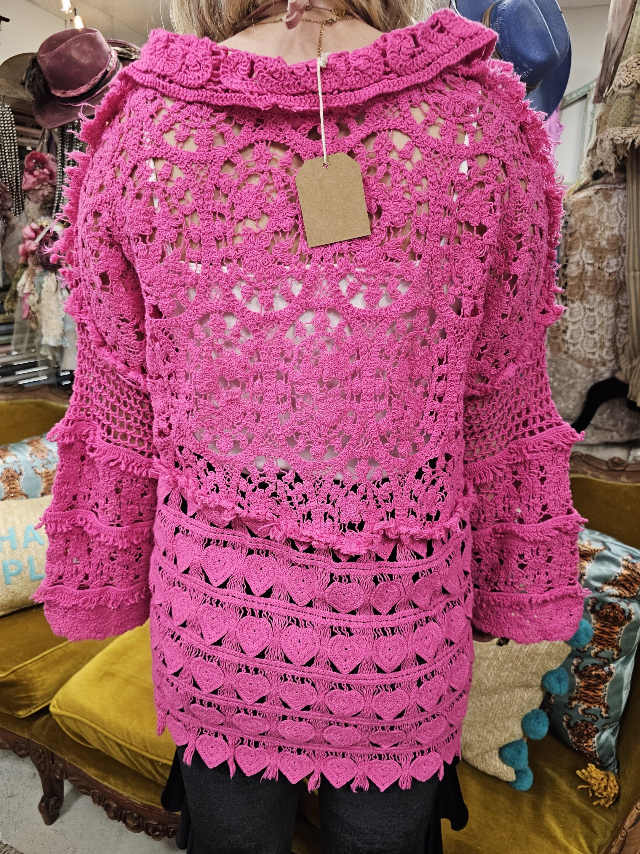 Hand Crochet Magenta Heart Shirt Bundle image 3