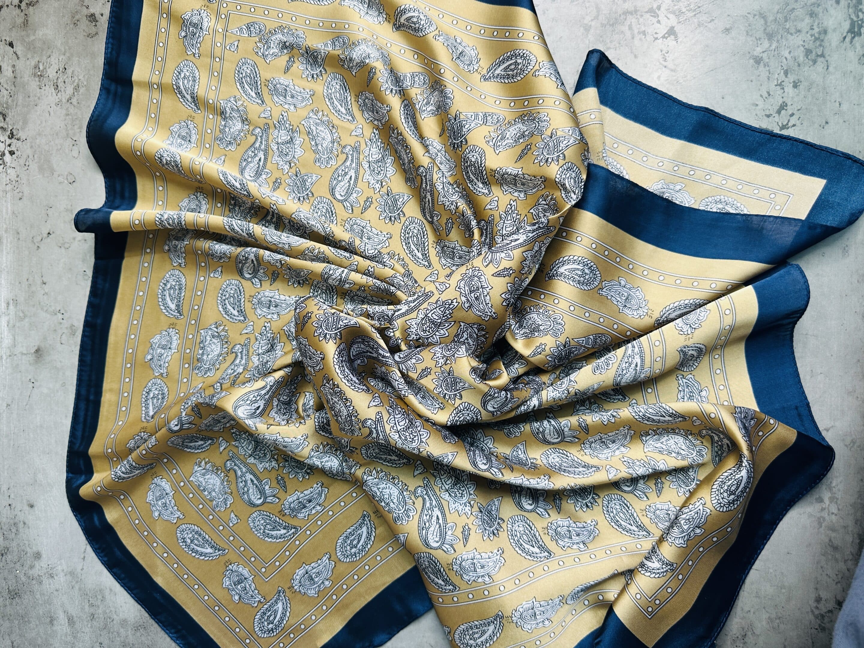 Lemon Sapphire Paisley Wild Rag image 1