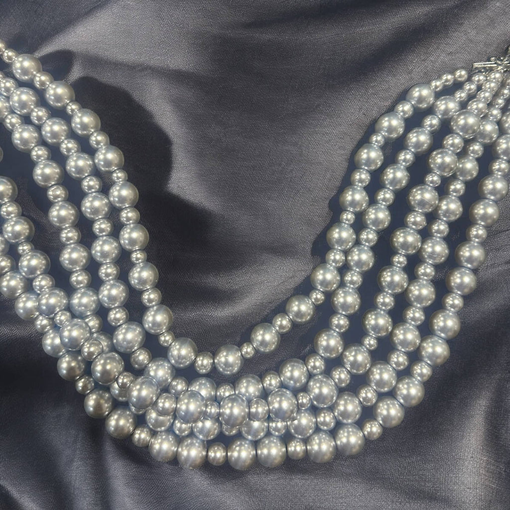 "Is It Real" 5 Strand Gray Pearls image 2