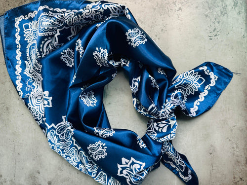Azure/Navy Blue Bandana Wild Rag image 0