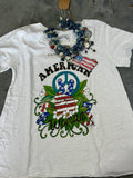 "PEACE OUT AMERICAN WOMAN" SHIRT image 0