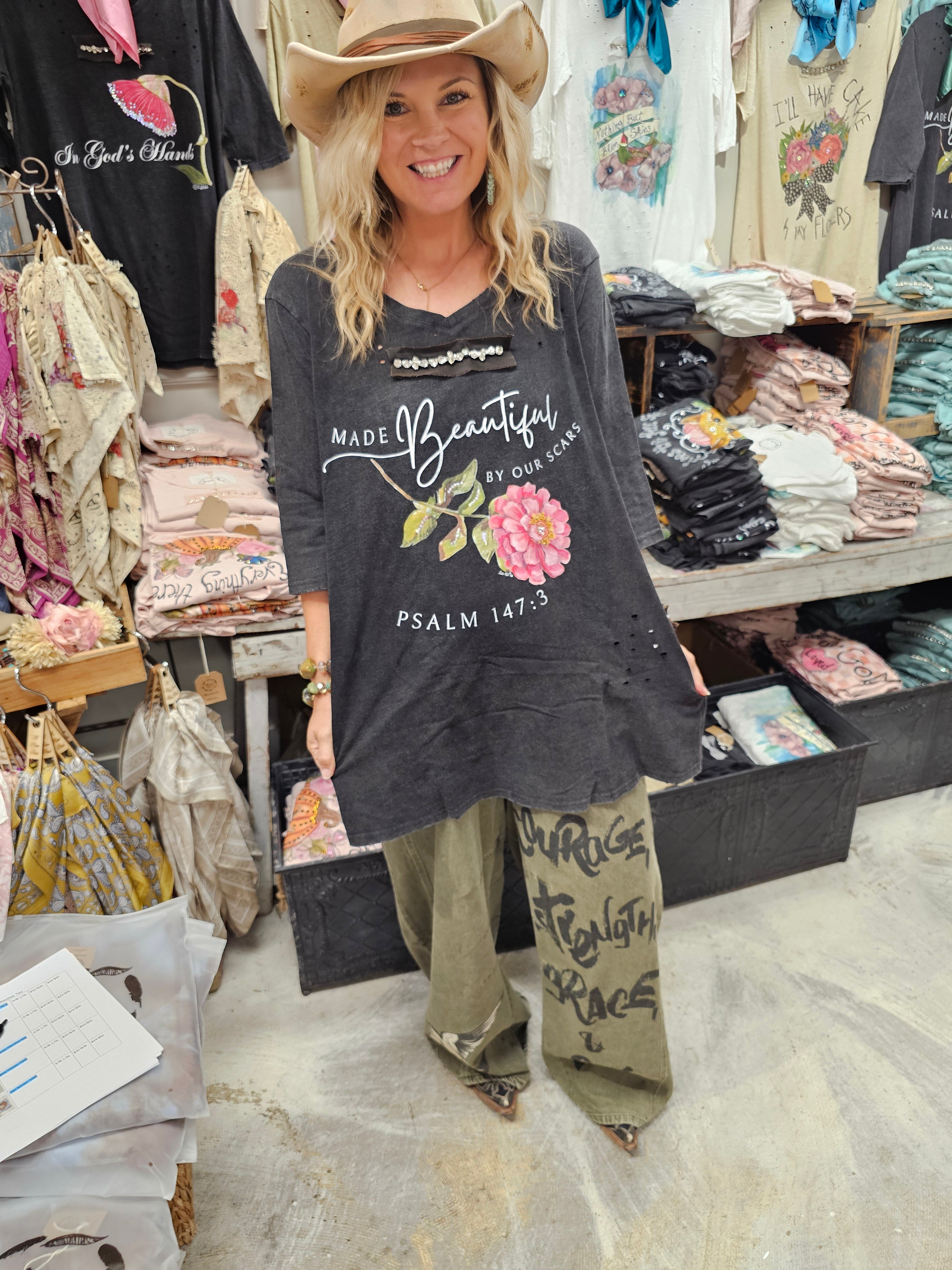 Made Beautiful By Our Scars Tattered Tee Bundle