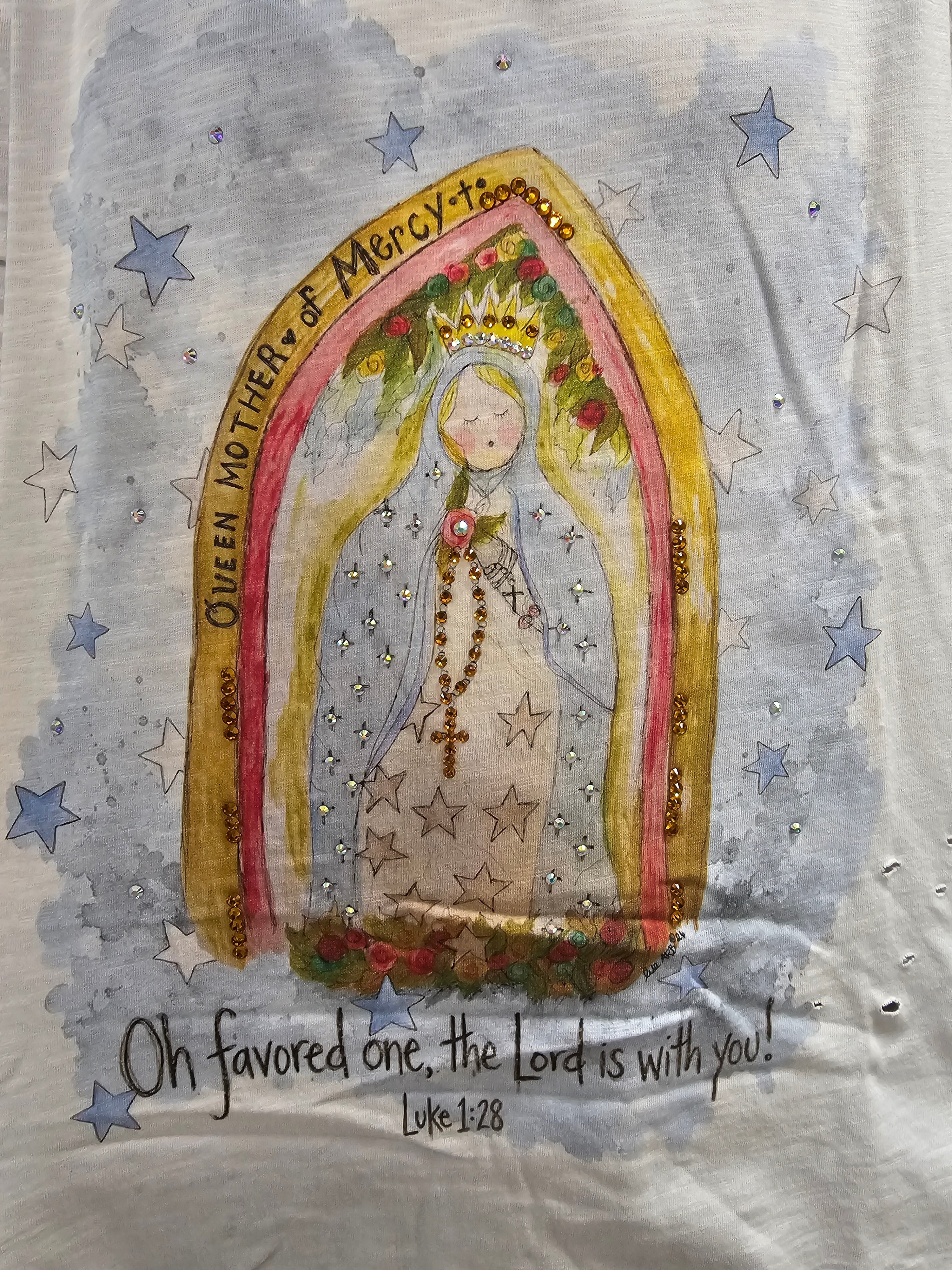 Queen Mother of Mercy Tattered Tee