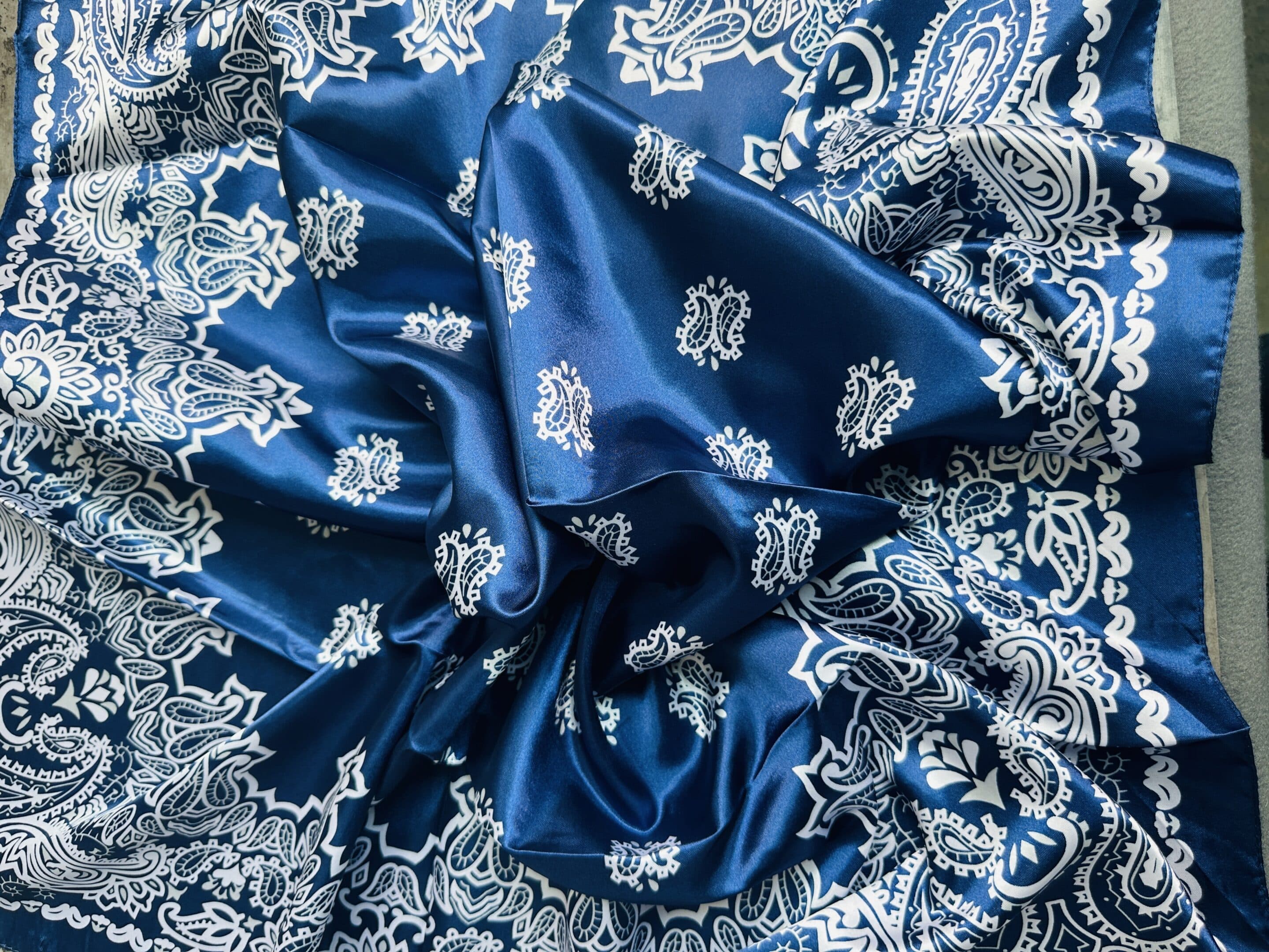 Azure/Navy Blue Bandana Wild Rag image 2