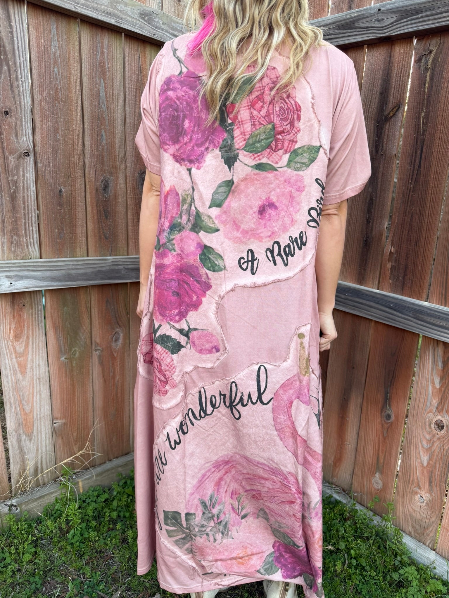 Pink Flamingo T-shirt Dress image 1