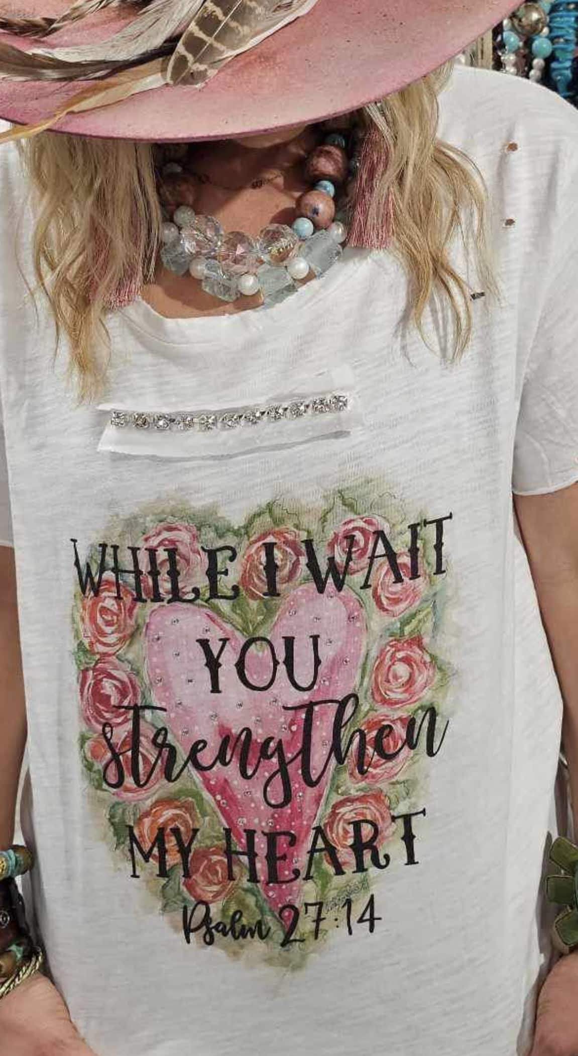 Strengthen My Heart Tattered Shirt image 0