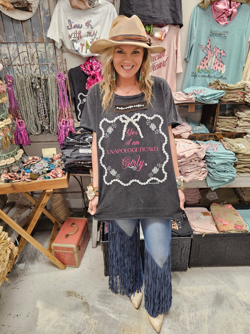 Unapologetically Girly Tattered Tee image 2