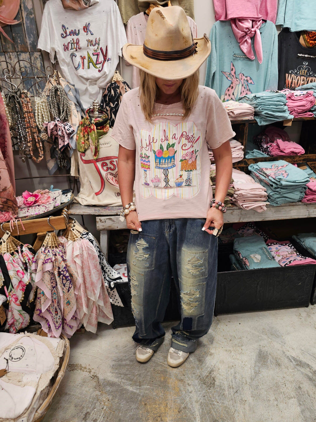 Life Is A Party Tattered Tee image 1