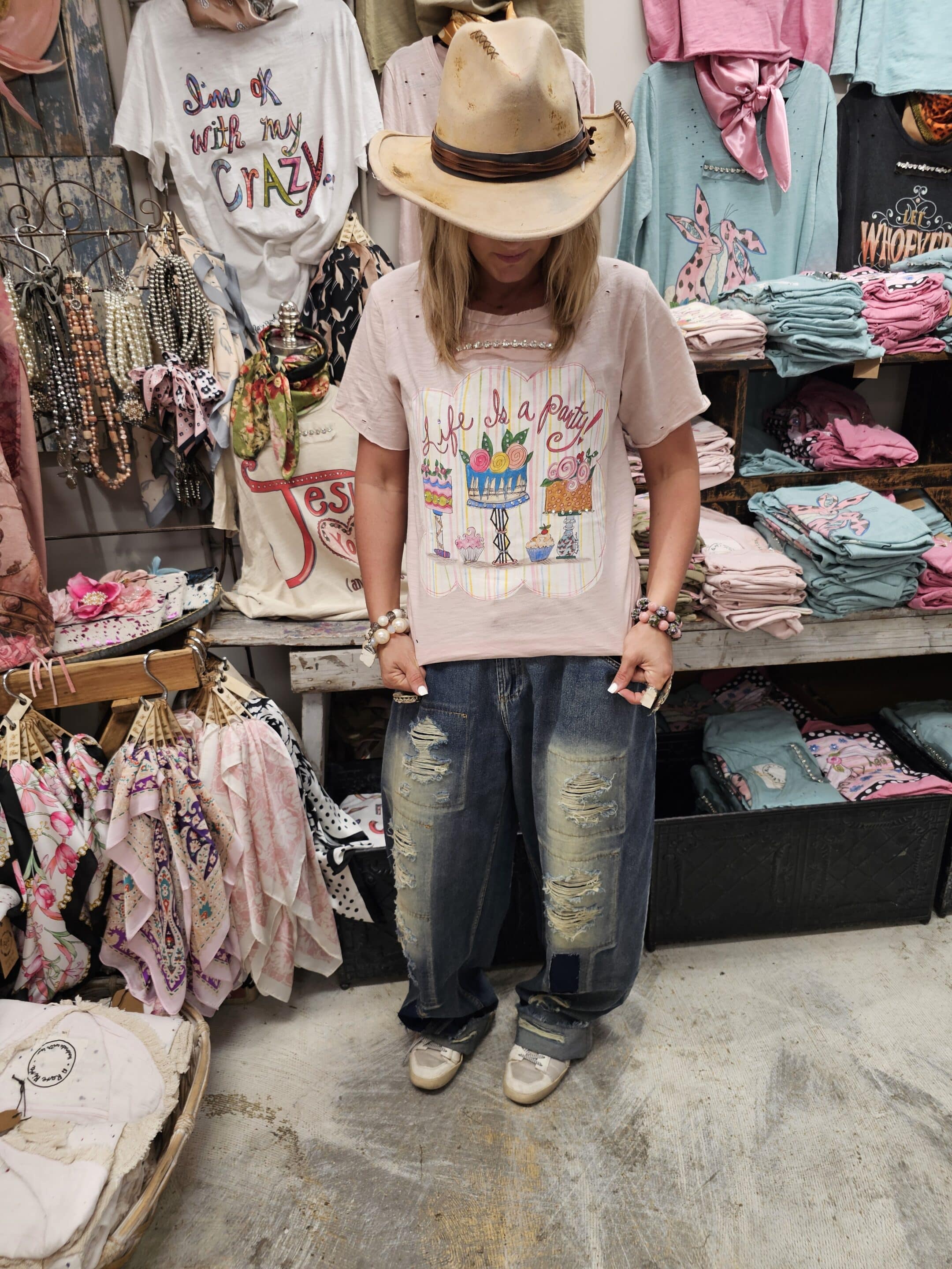 Life Is A Party Tattered Tee image 1