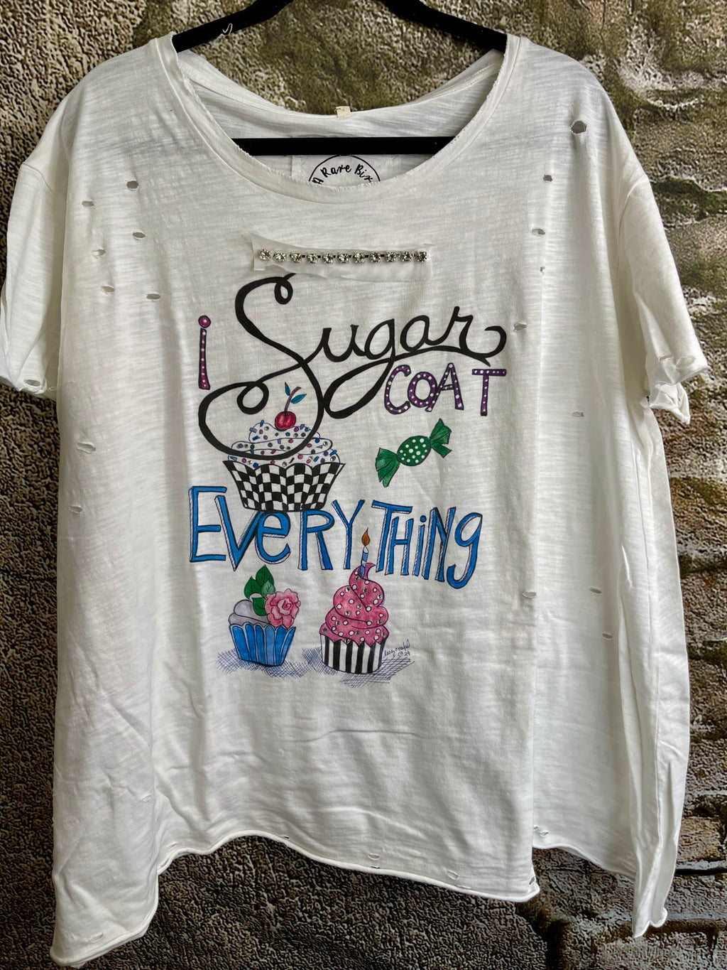 I Sugar Coat Everything Hand Distressed Shirt Bundle image 0