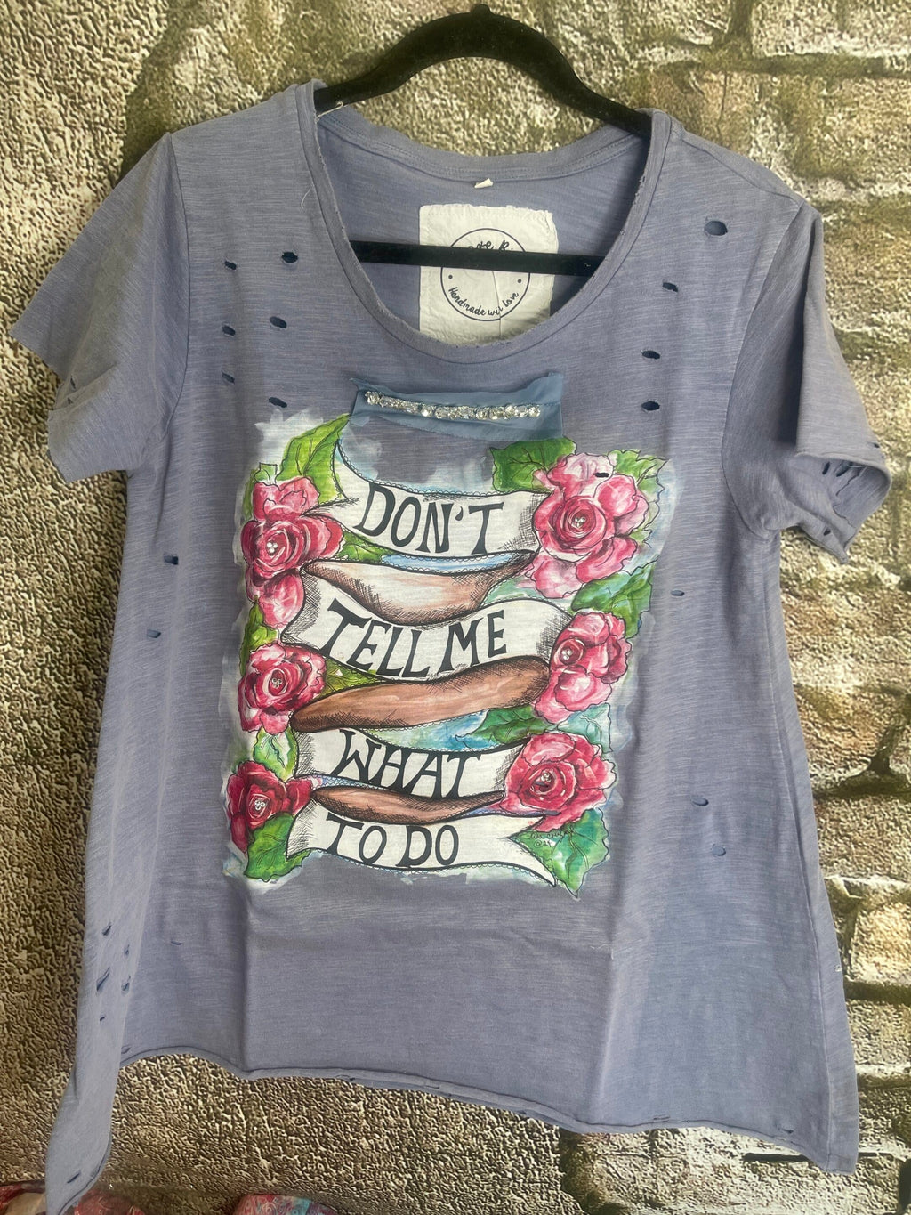 Don't Tell Me What to Do Hand Distressed Shirt Bundle image 0
