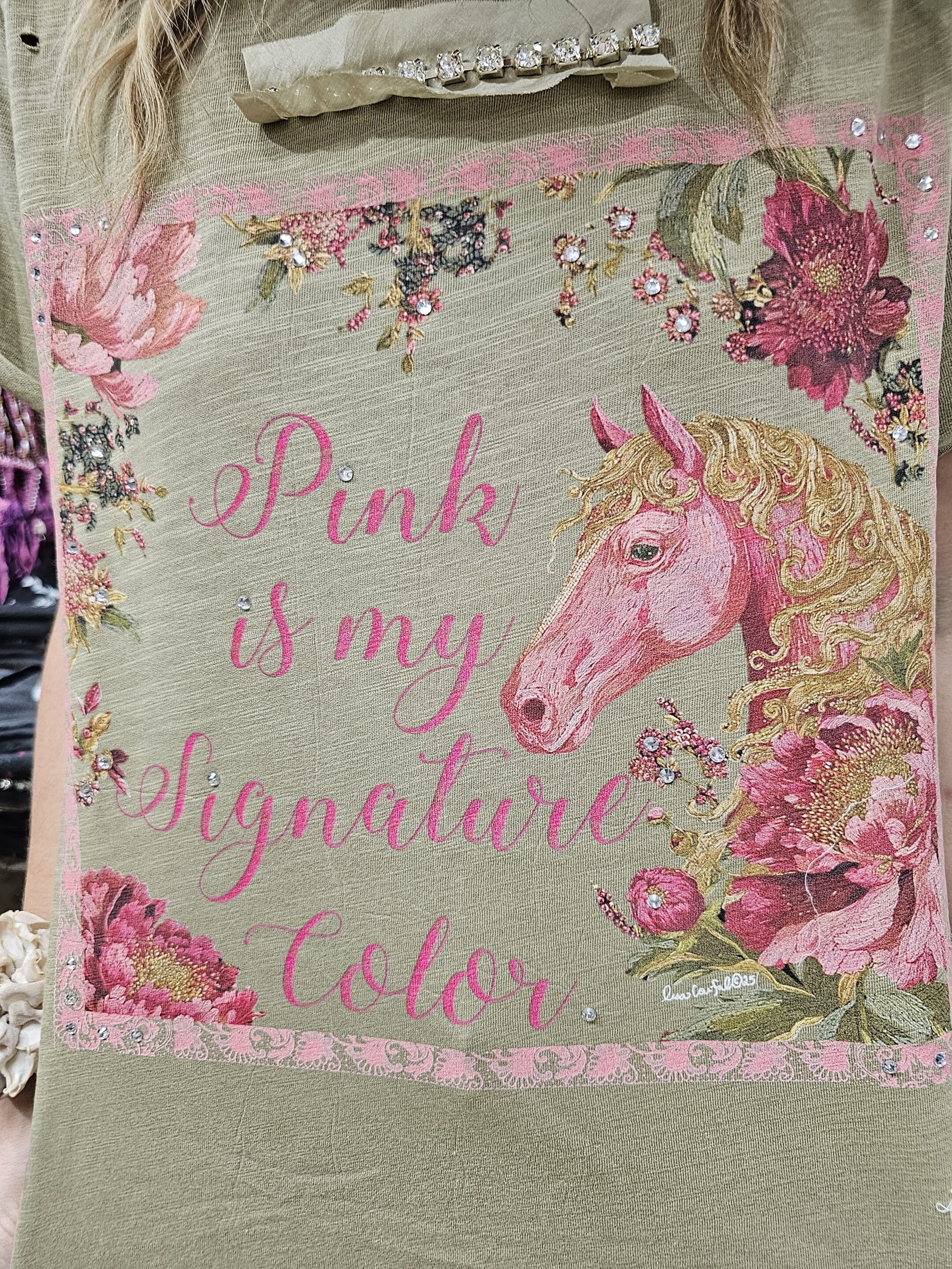 Pink Is My Signature Color Tattered Shirt image 0