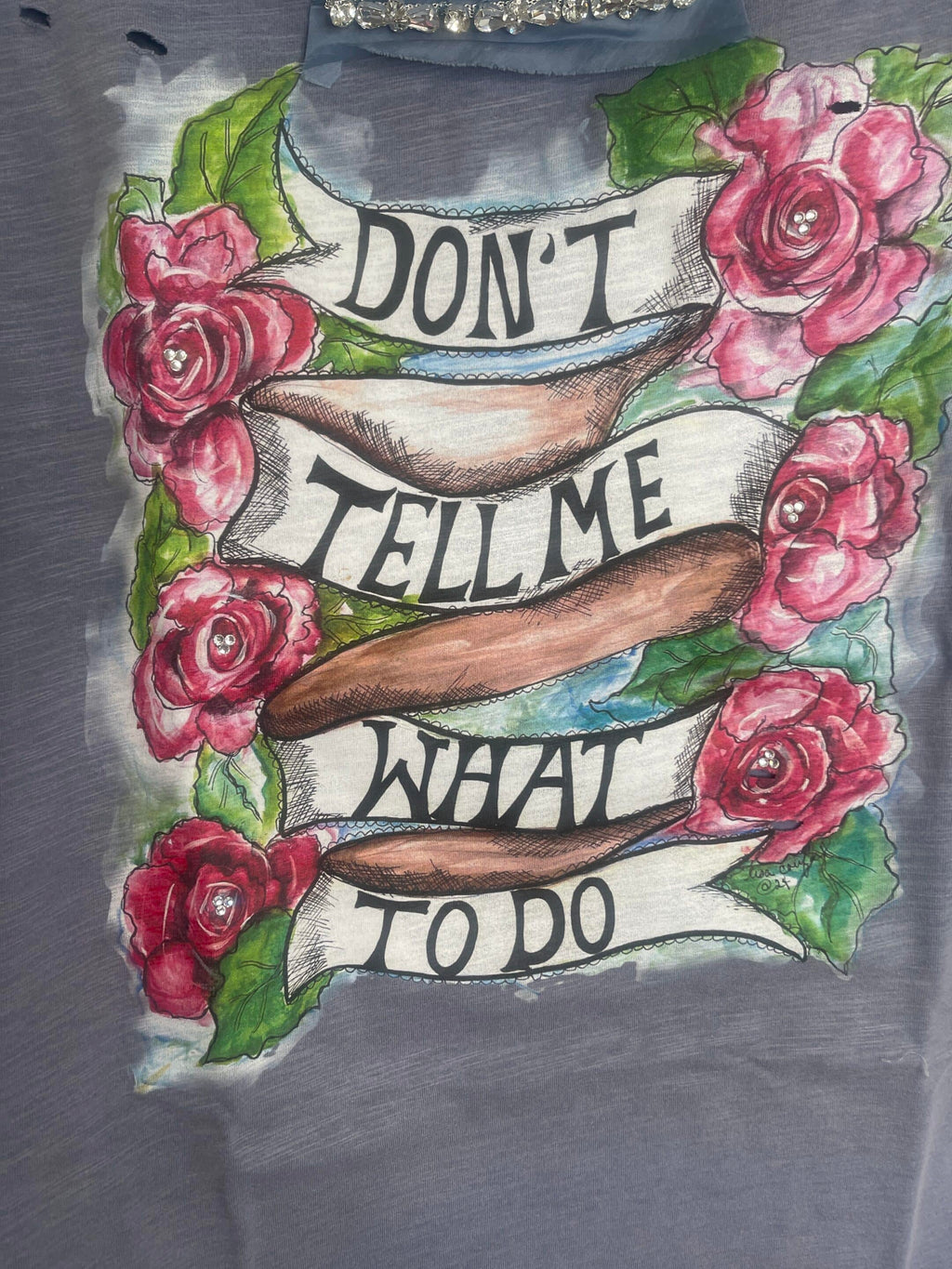 Don't Tell Me What to Do Hand Distressed Shirt Bundle image 2