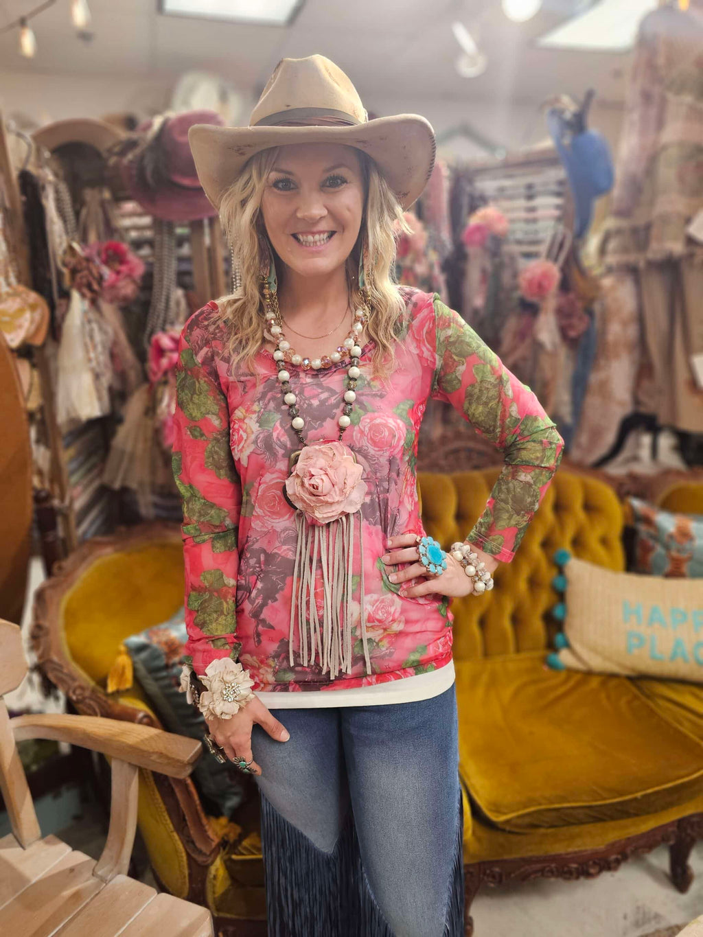 Racing Cowgirl Mesh Top image 2