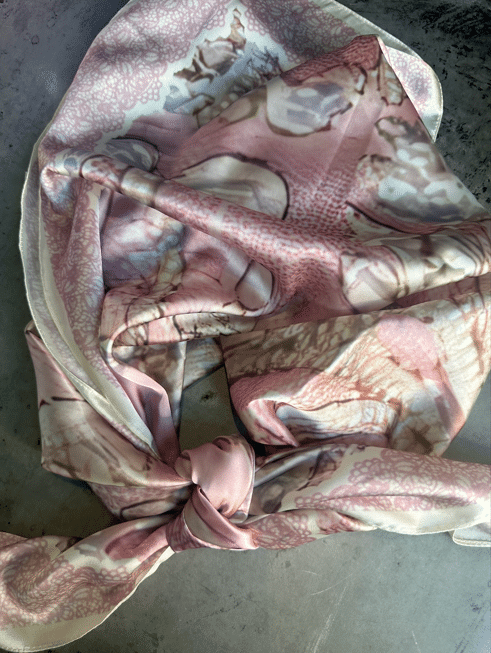 Pink Large Paisley Clouds Silk Rayon Wild Rag image 1