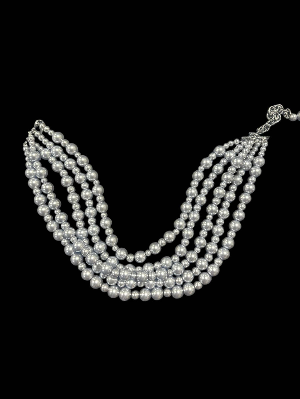 "Is It Real" 5 Strand Gray Pearls image 3
