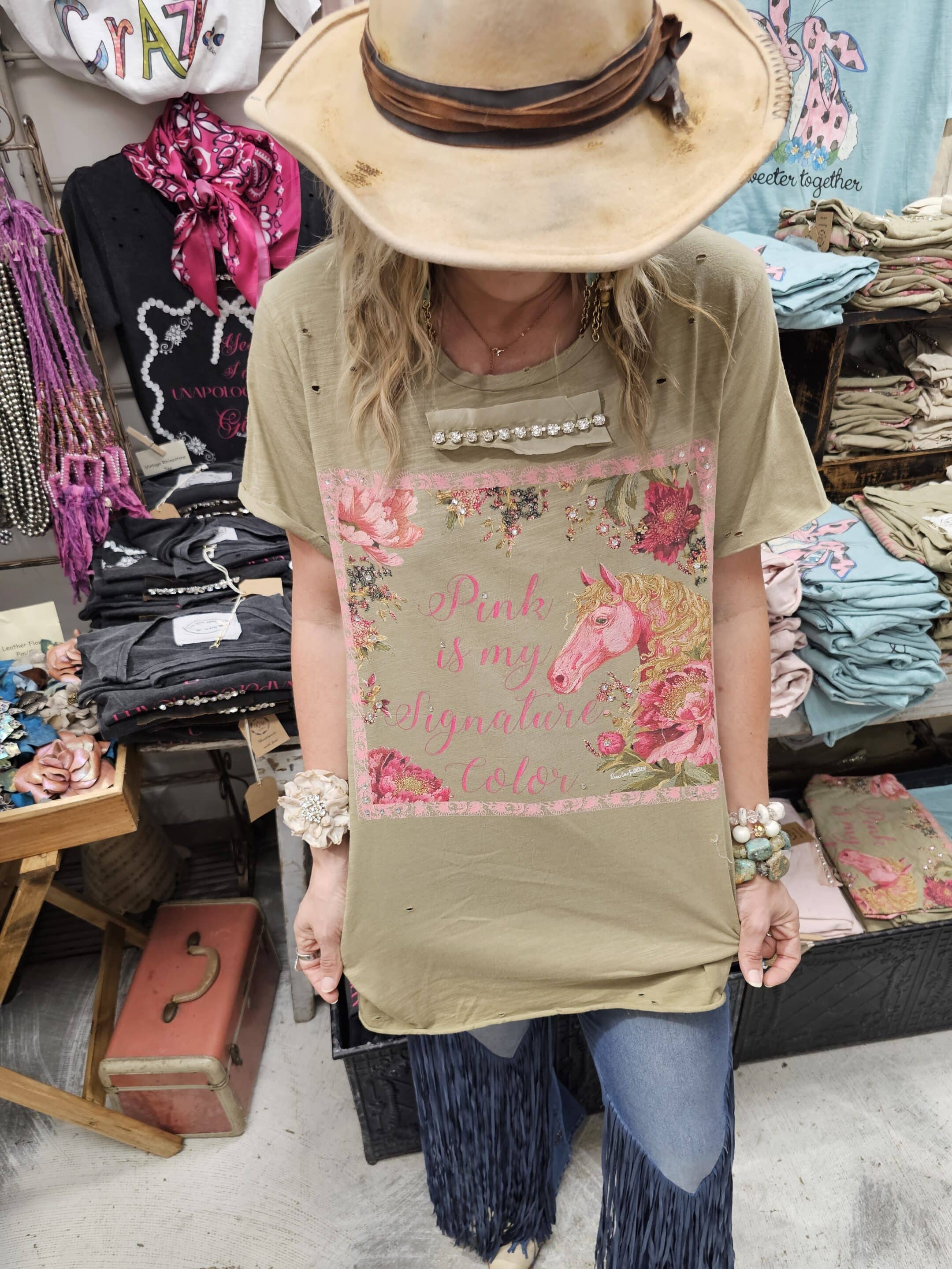 Pink Is My Signature Color Tattered Shirt image 2