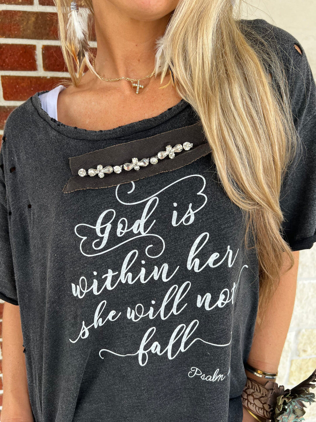 "God is within Her" Distressed Shirt Bundle image 0
