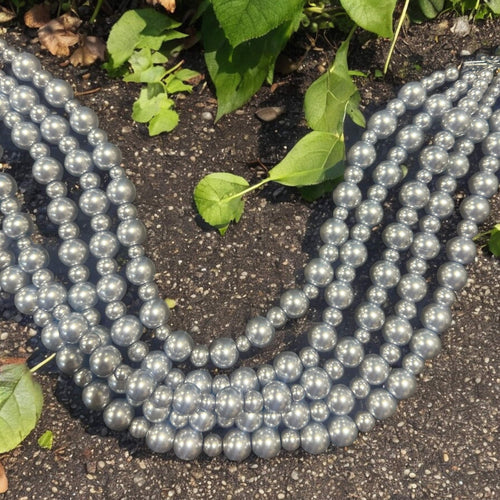 "Is It Real" 5 Strand Gray Pearls image 1