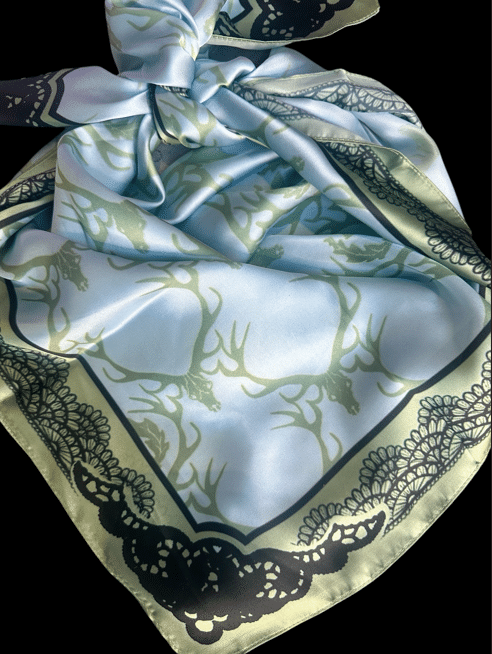 Turquoise Antlers and Lace Wild Rag image 0