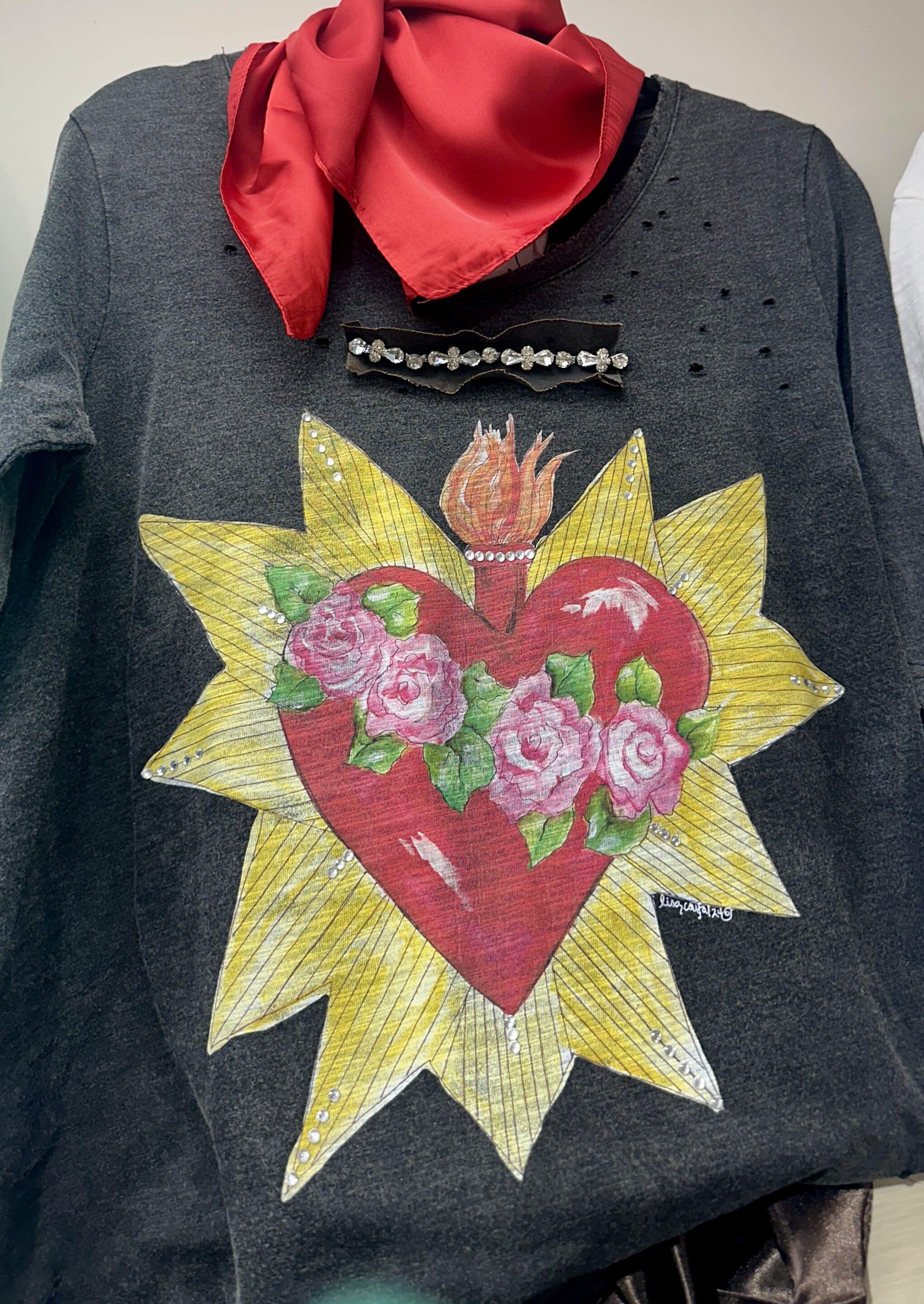 Blazing Heart 3/4 Tattered Tee Bundle image 5