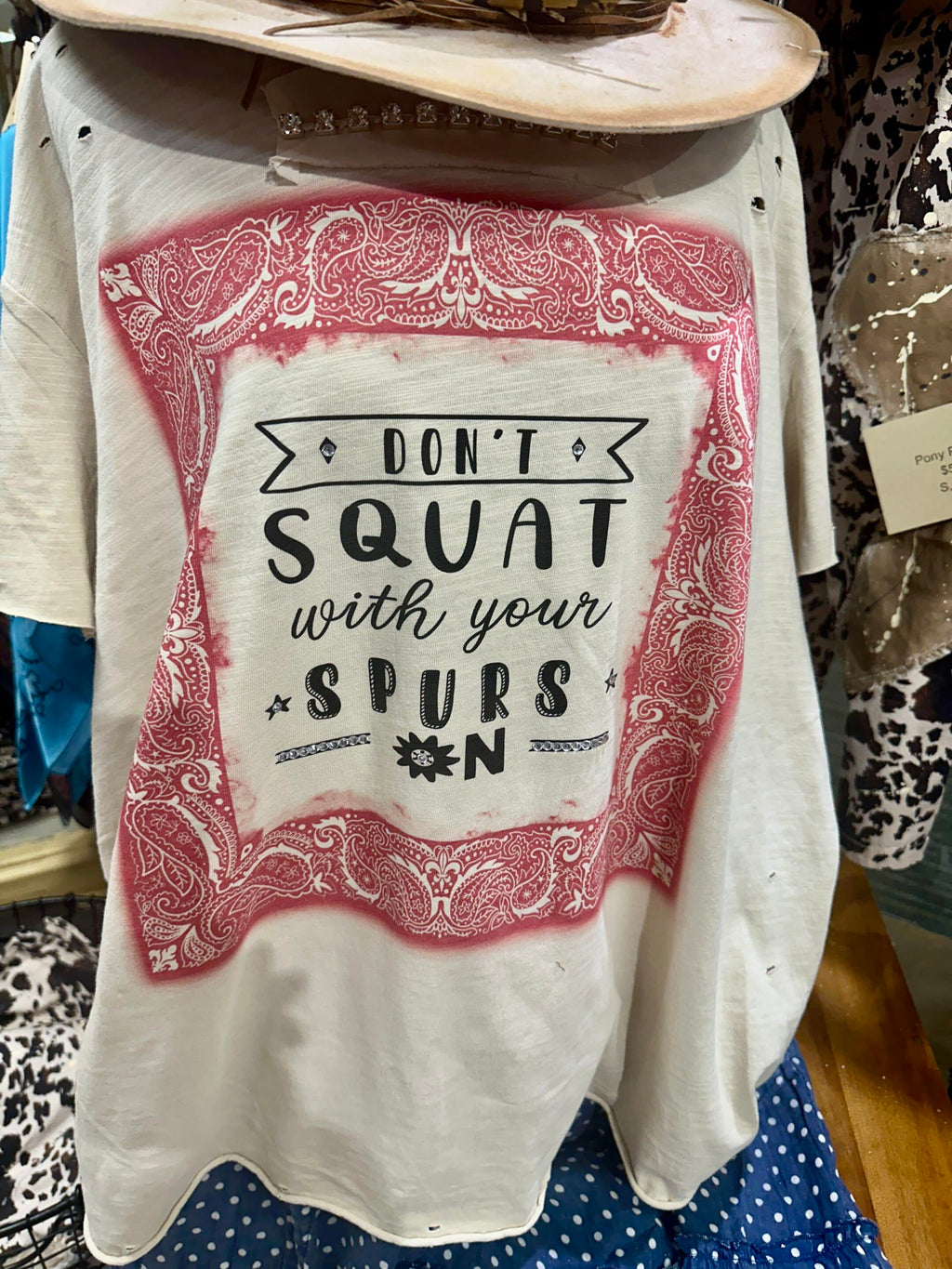 Don't Squat With Your Spurs Tattered Tee Bundle image 1