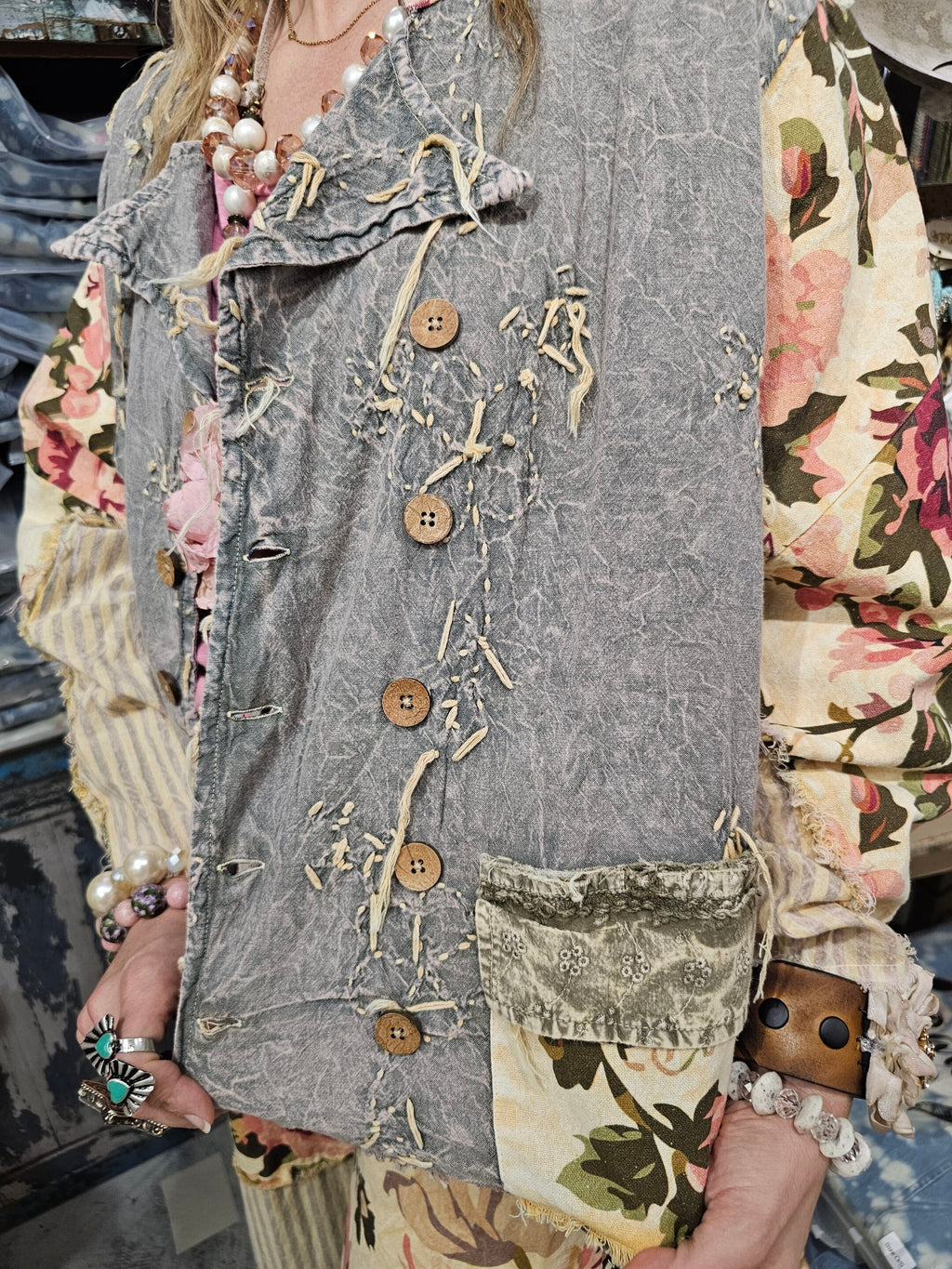 Chambray Knotted Shirt/Jacket Bundle image 2