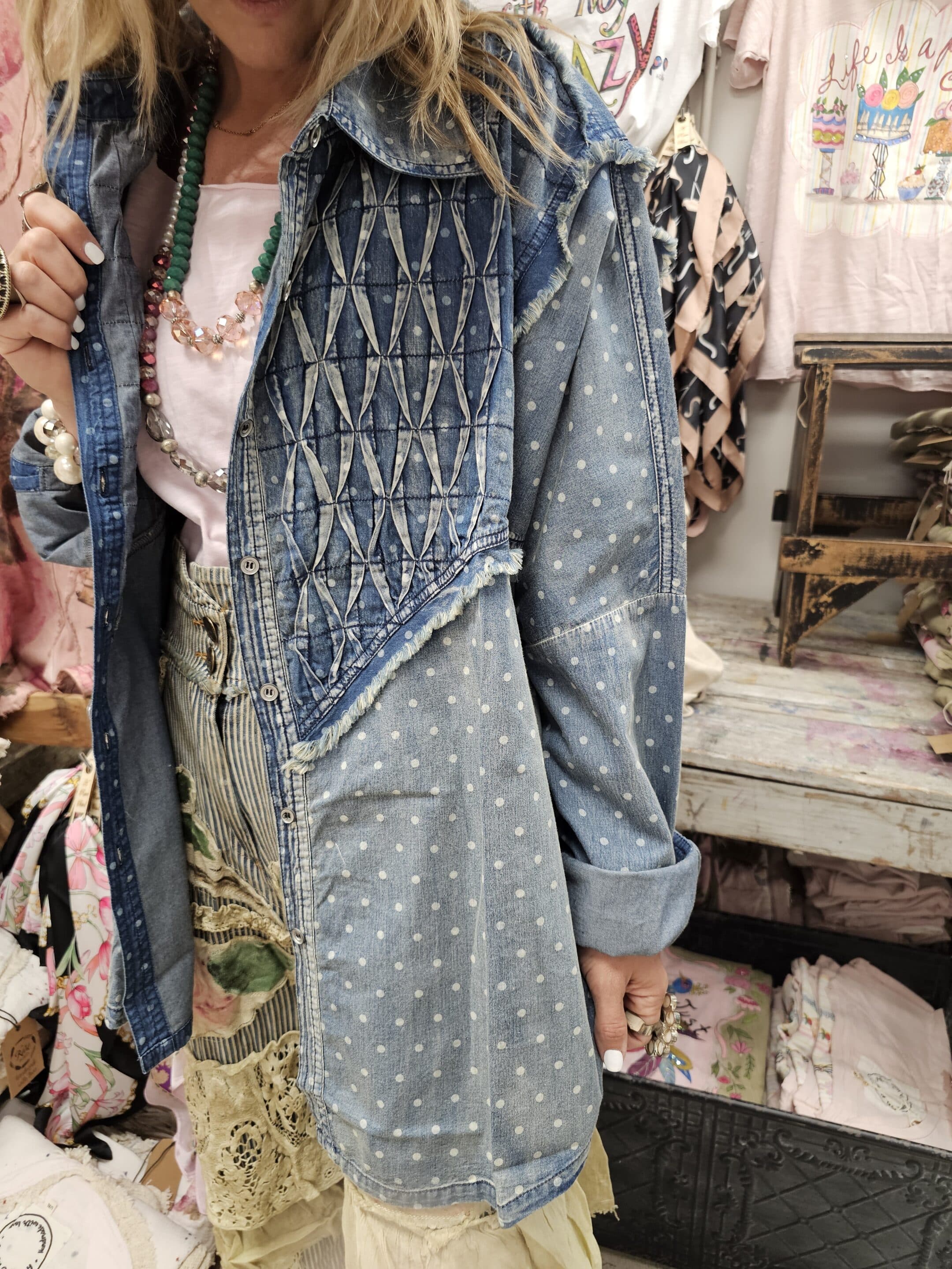 Denim Polka Dot Shirt image 0