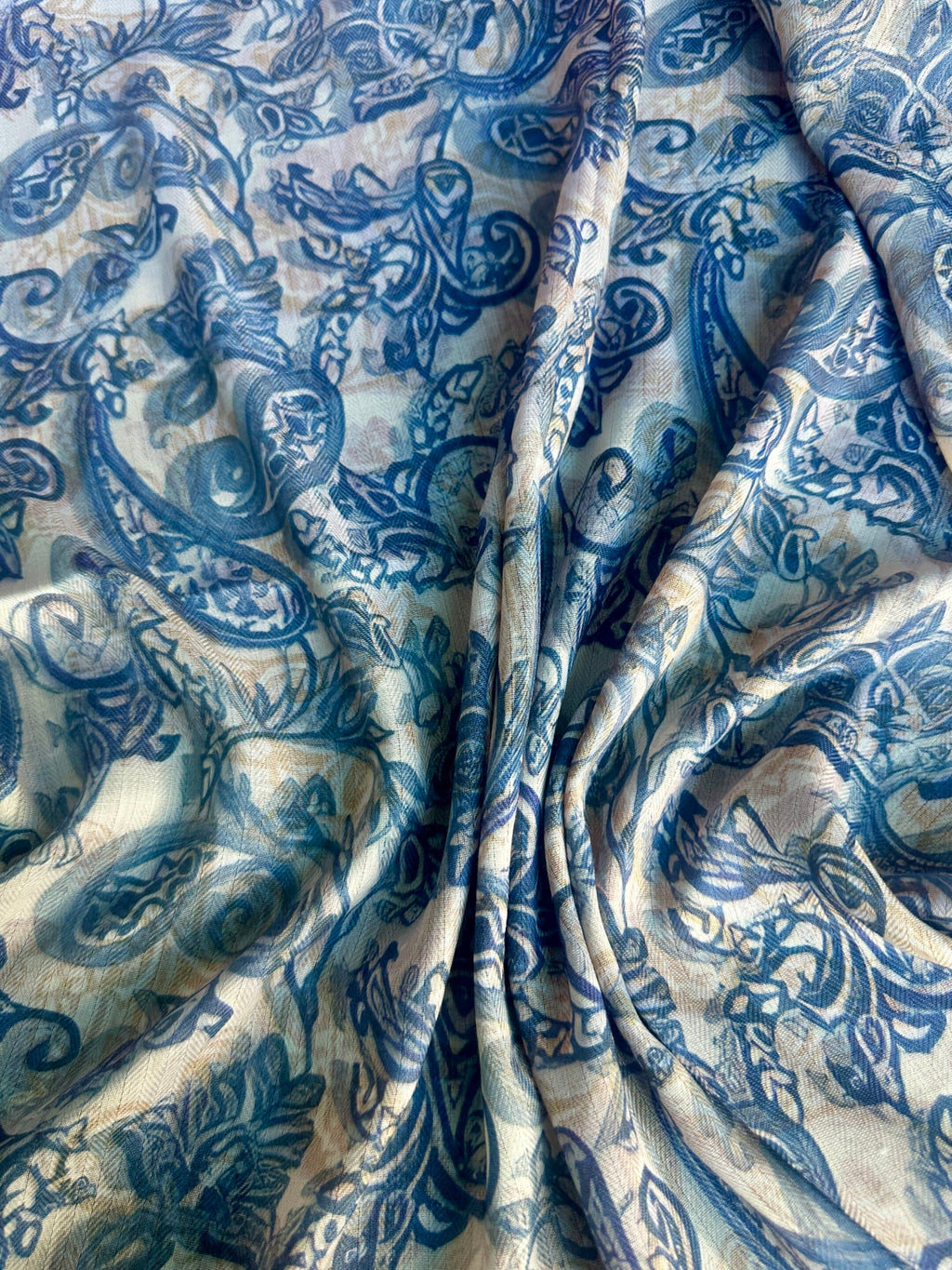 Rust Paisley/Navy Paisley Silk Velvet Wild Rag image 4