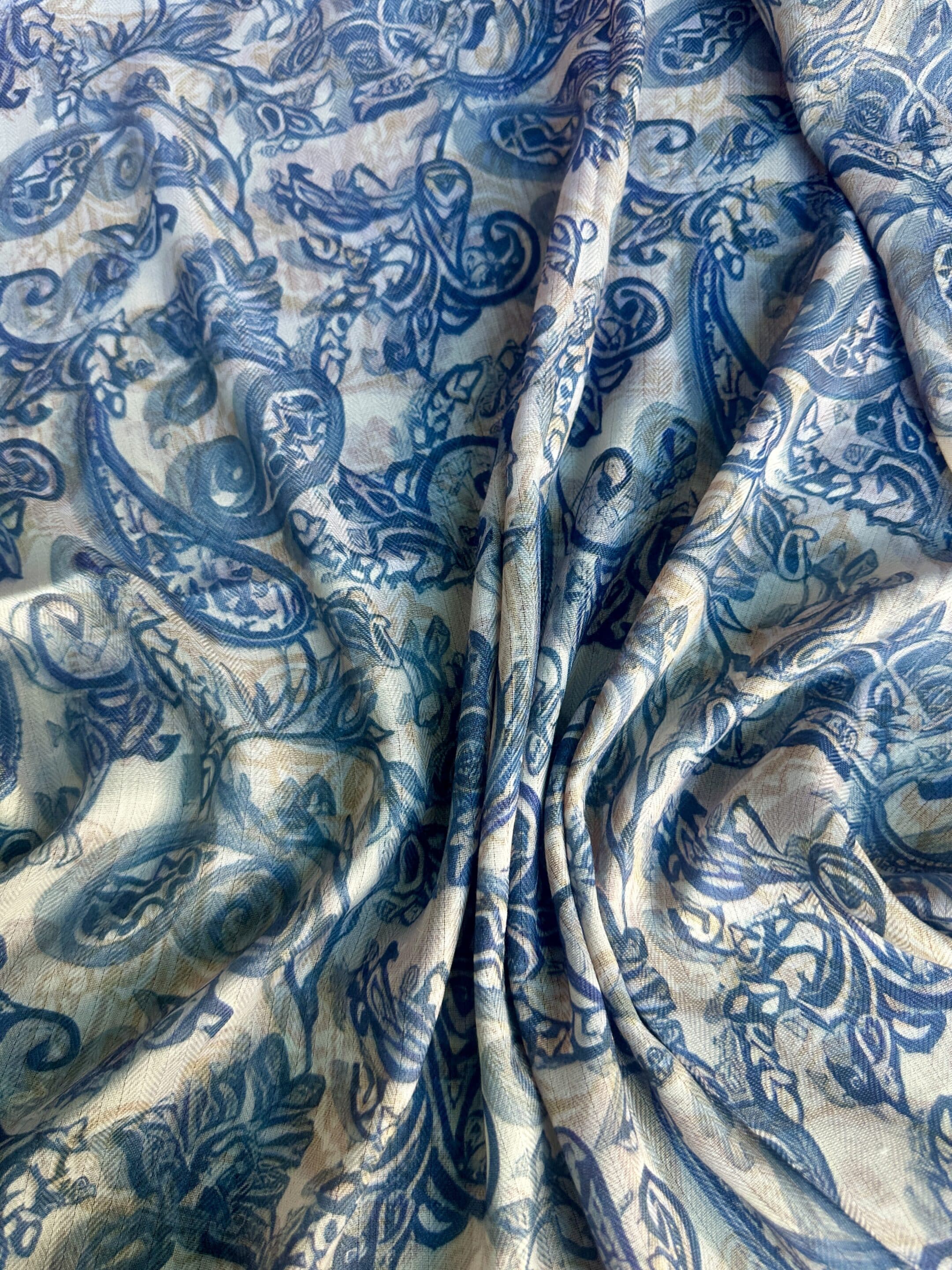 Rust Paisley/Navy Paisley Silk Velvet Wild Rag image 4
