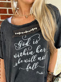 "God is within Her" Distressed Shirt image 0