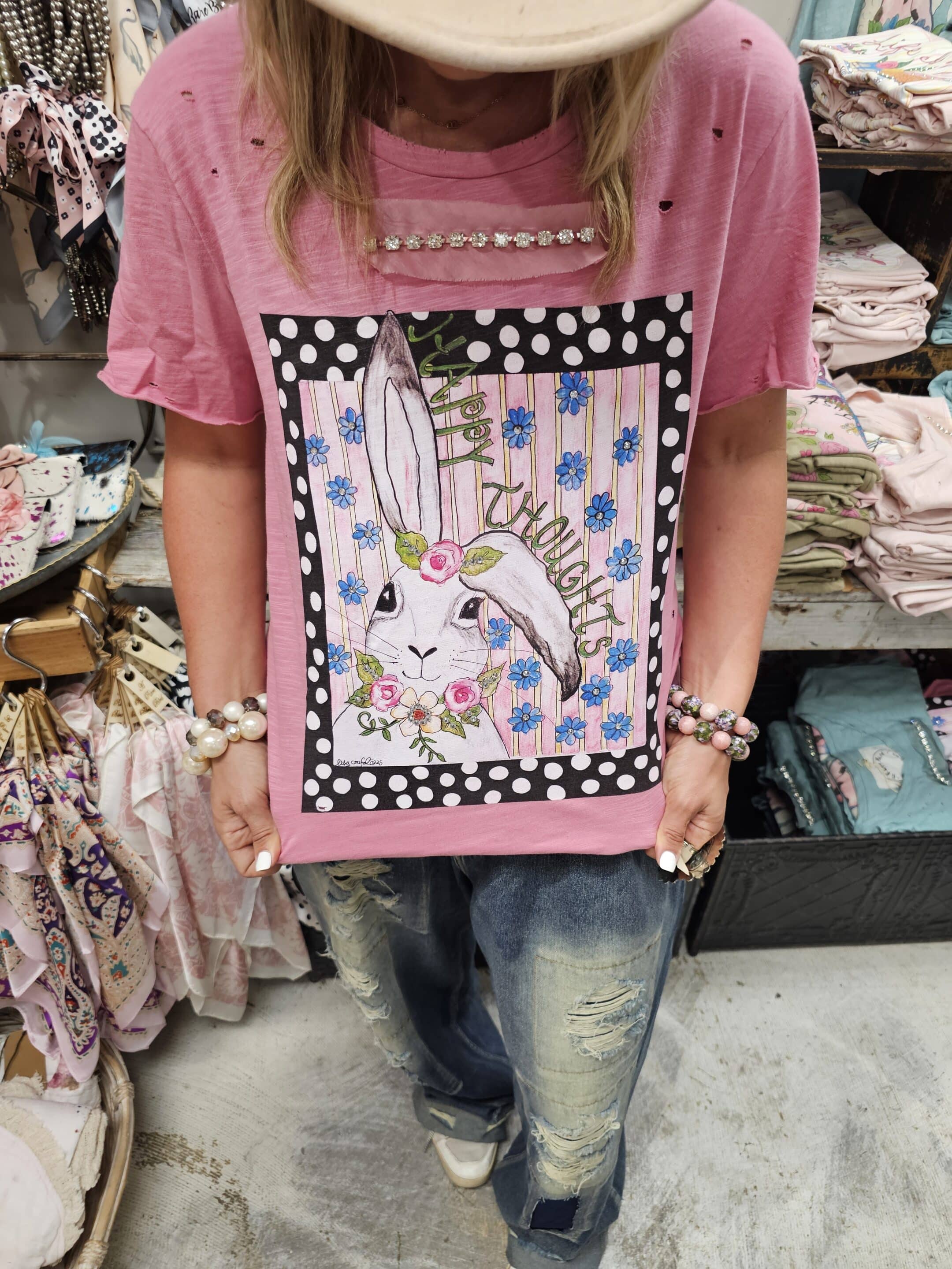 Happy Thoughts Bunny Tattered Tee image 0
