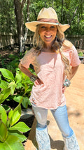 Peach Rip Tattered Shirt image 0