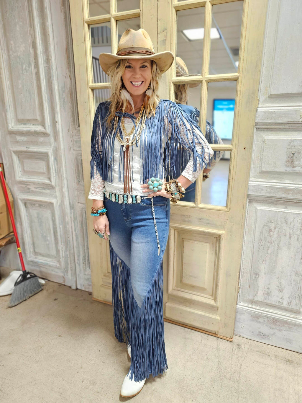 Denim Fringe Collar Bundle image 1