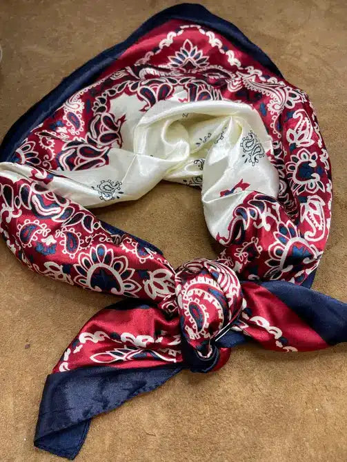 Navy and Red Bandana Wild Rag image 1