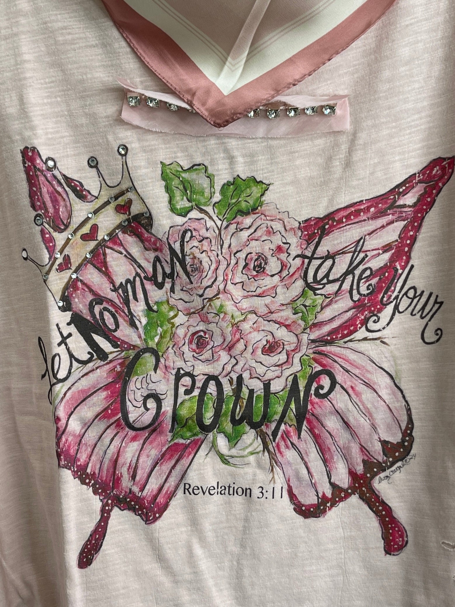 Let No Man Take Your Crown Tattered Shirt image 0