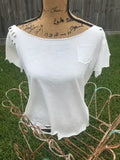 White Rip Tattered Shirt image 0