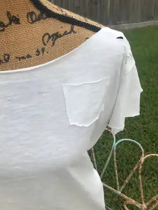 White Rip Tattered Shirt image 1