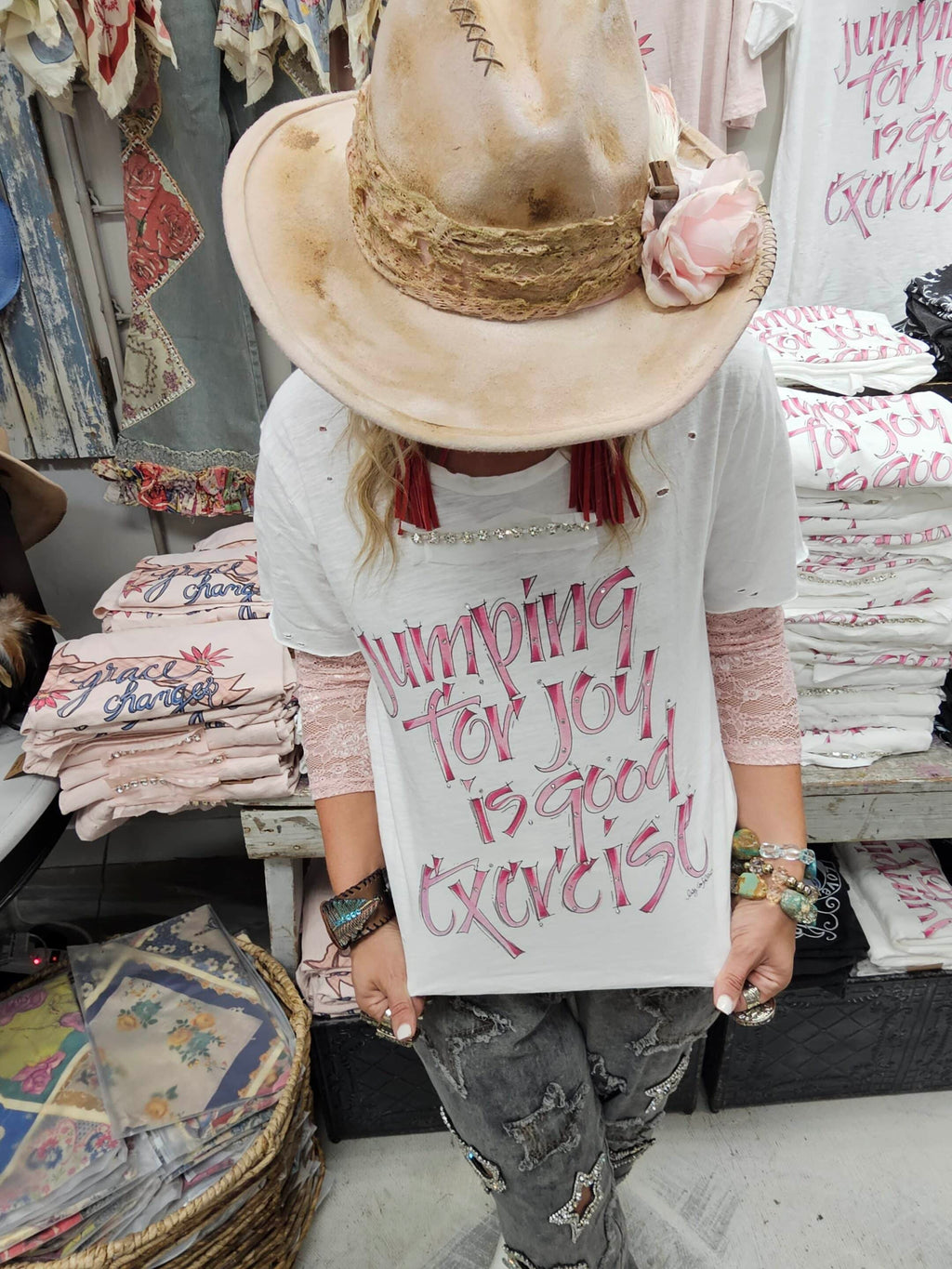 Jumping for Joy Distressed Tee Bundle image 1