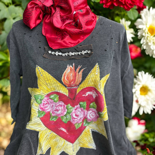 Blazing Heart 3/4 Tattered Tee Bundle image 0