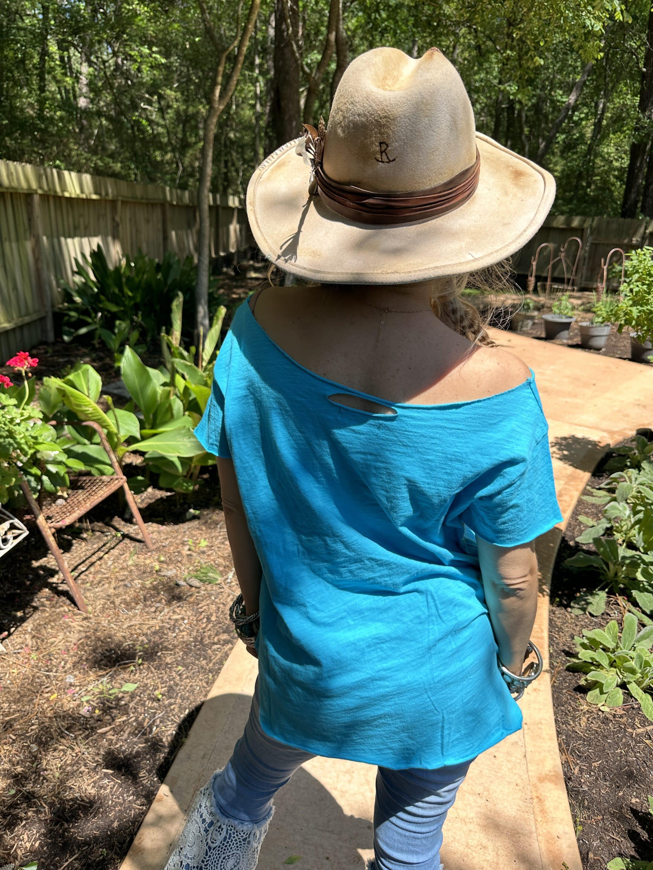 Electric Blue Rip Tattered Shirt image 1