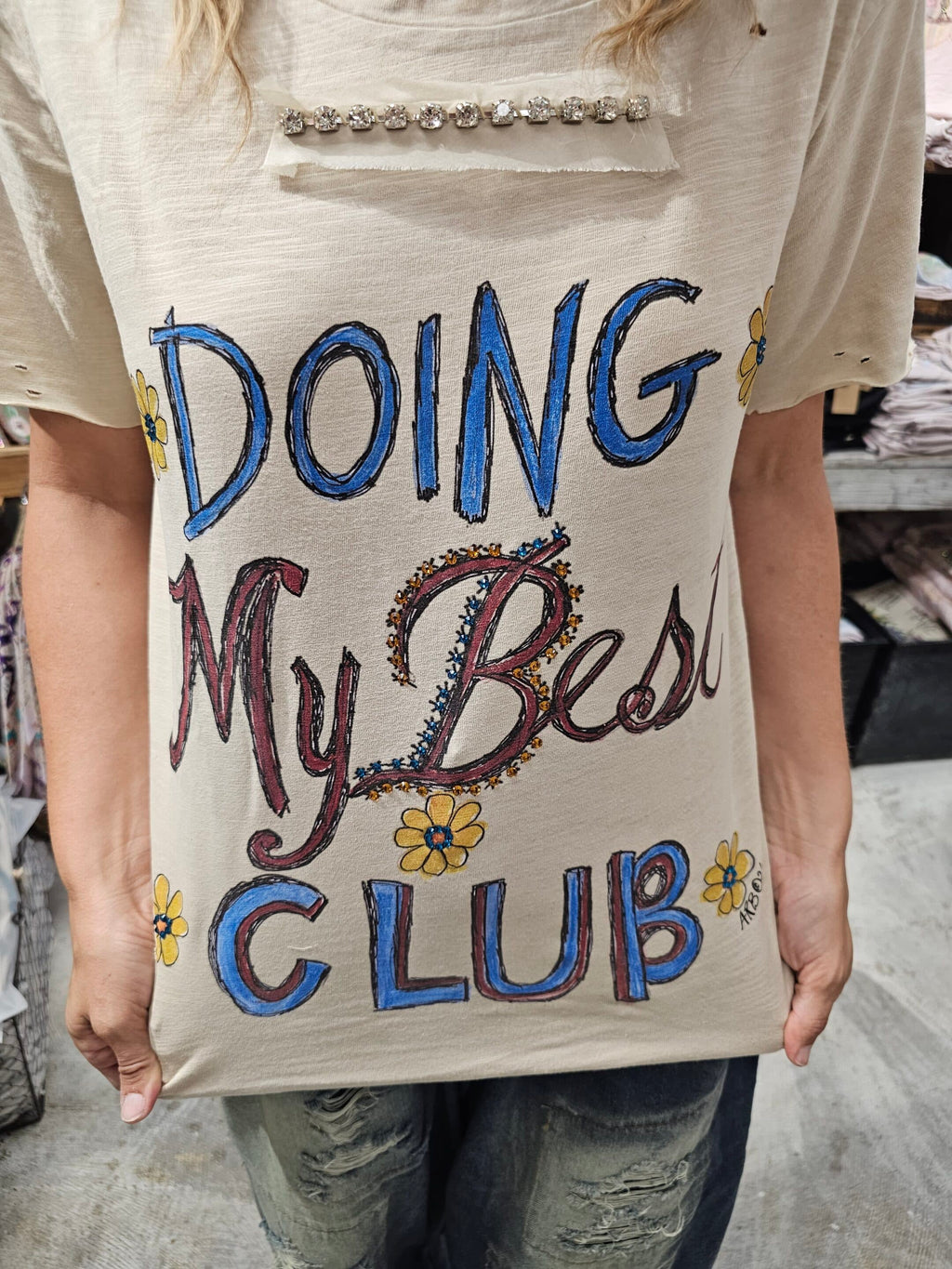 Doing My Best Club Tattered Tee image 1