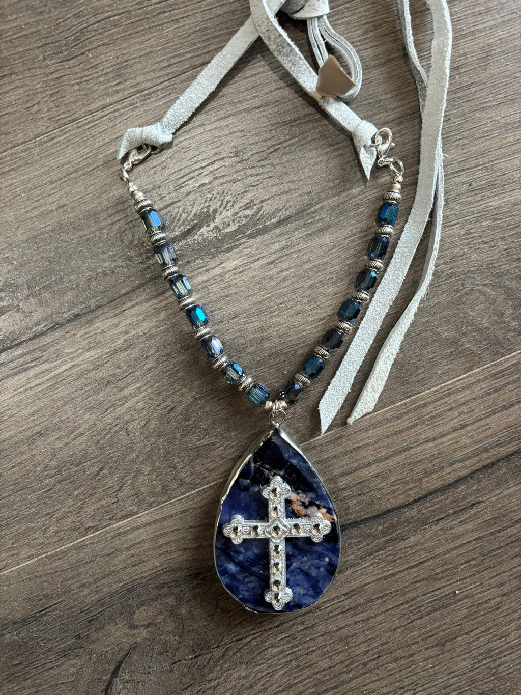 Tear Drop Azure Blue Necklace