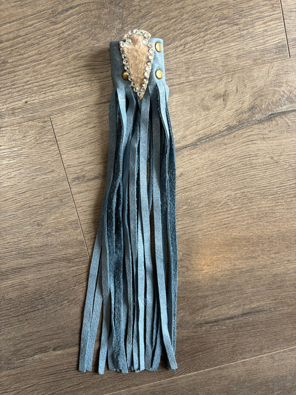 Denim Arrowhead Boot Leather Tassel