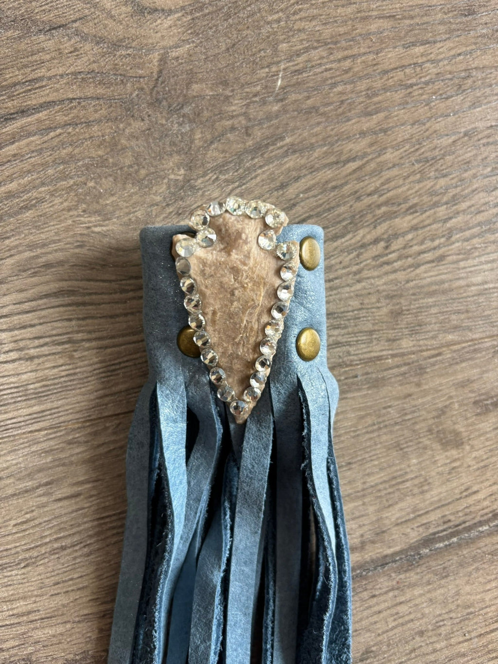 Denim Arrowhead Boot Leather Tassel