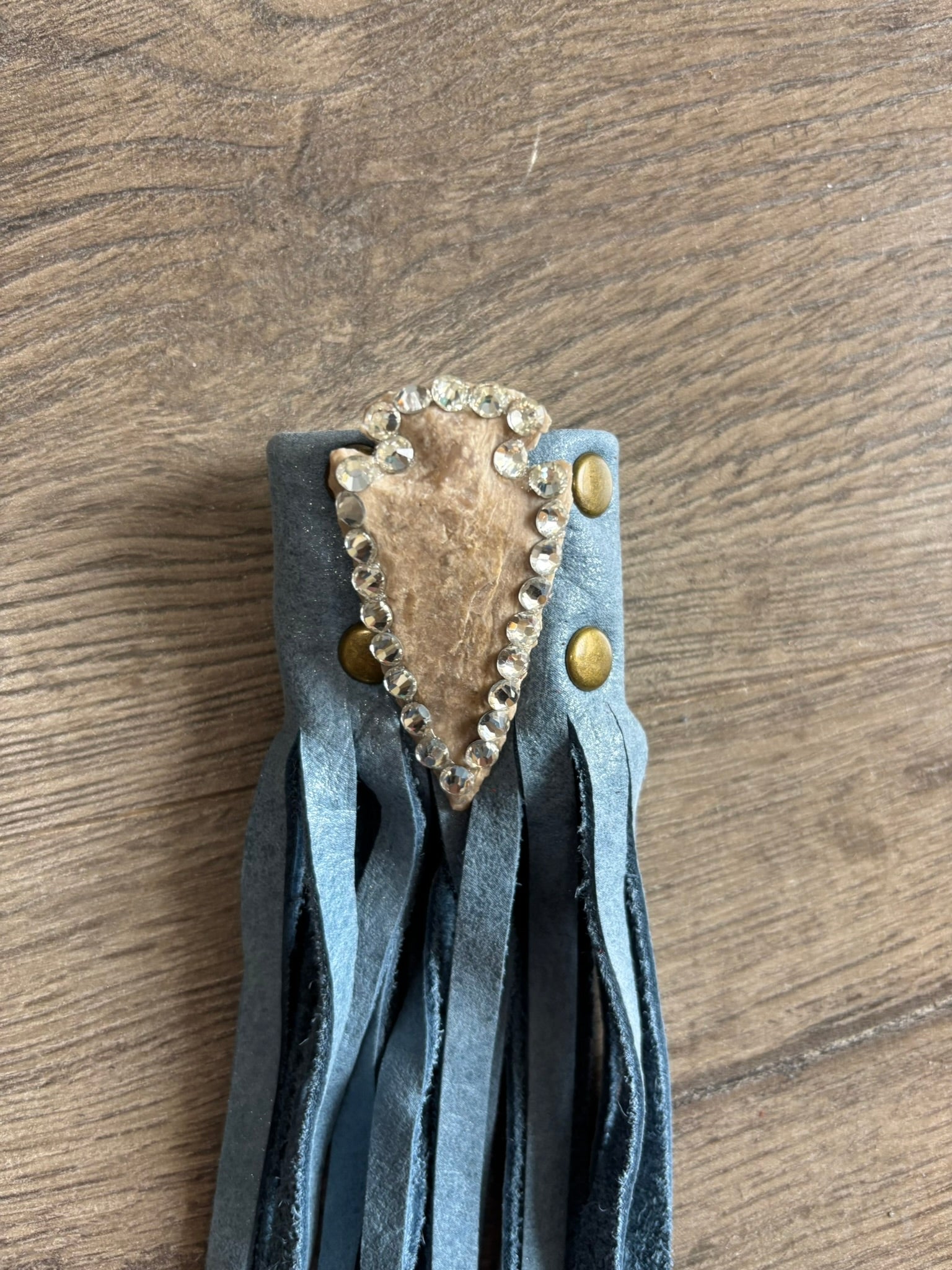 Denim Arrowhead Boot Leather Tassel
