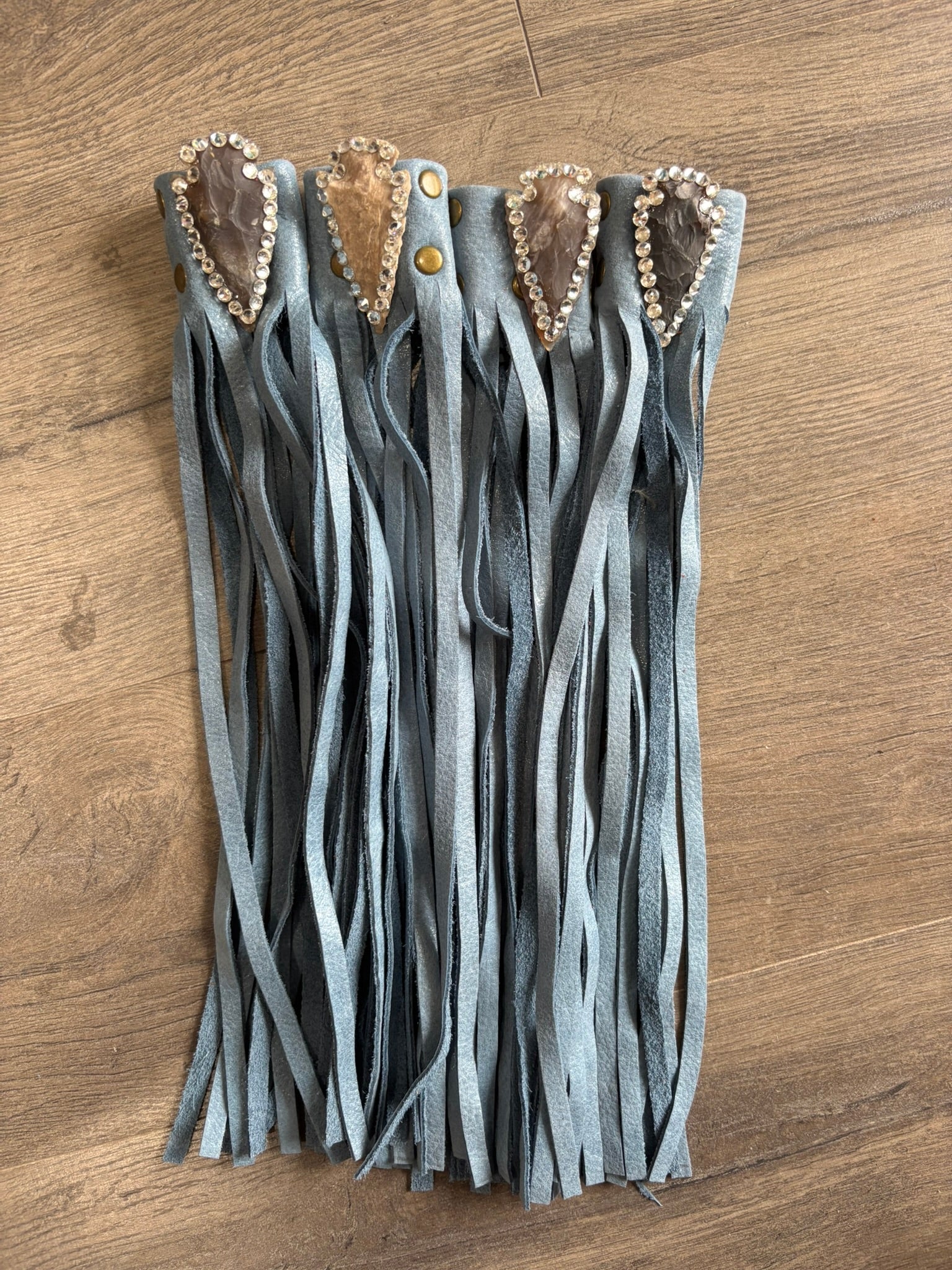 Denim Arrowhead Boot Leather Tassel