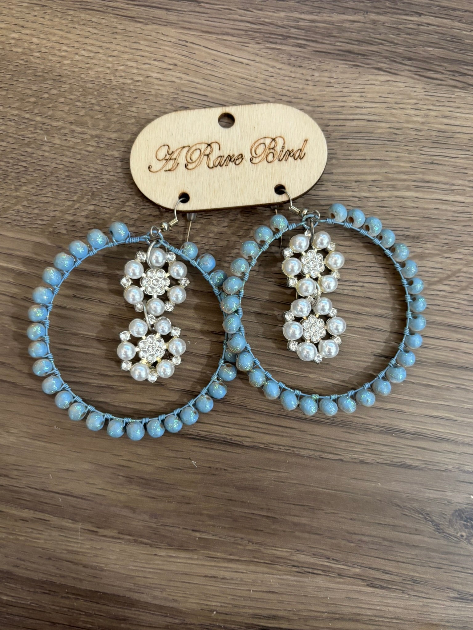 Winter Bloom Teakwood Earrings