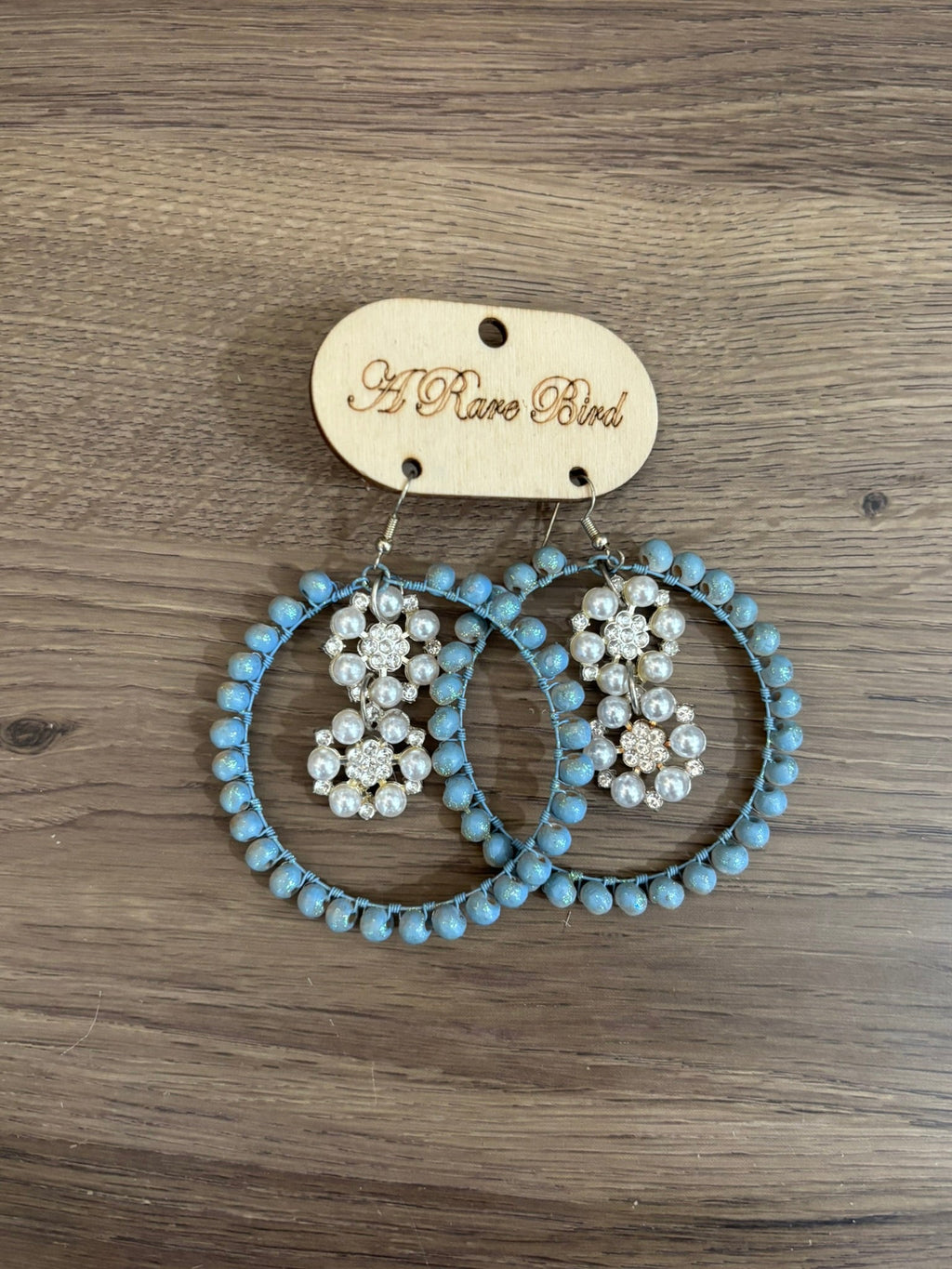 Winter Bloom Teakwood Earrings